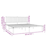 Metal Bed Frame with Headboard White 72"x83.9"