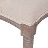 Bench Linen Solid Wood 59.1" x 15.7" x 18.9" Cream White