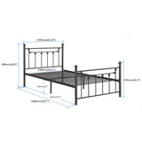 Metal Bed Frame with Headboard and Footboard