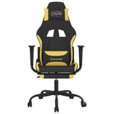 Gaming Chair with Footrest Black and Yellow Fabric