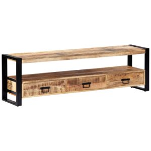 TV Cabinet 59.1"x11.8"x17.7" Solid Mango Wood