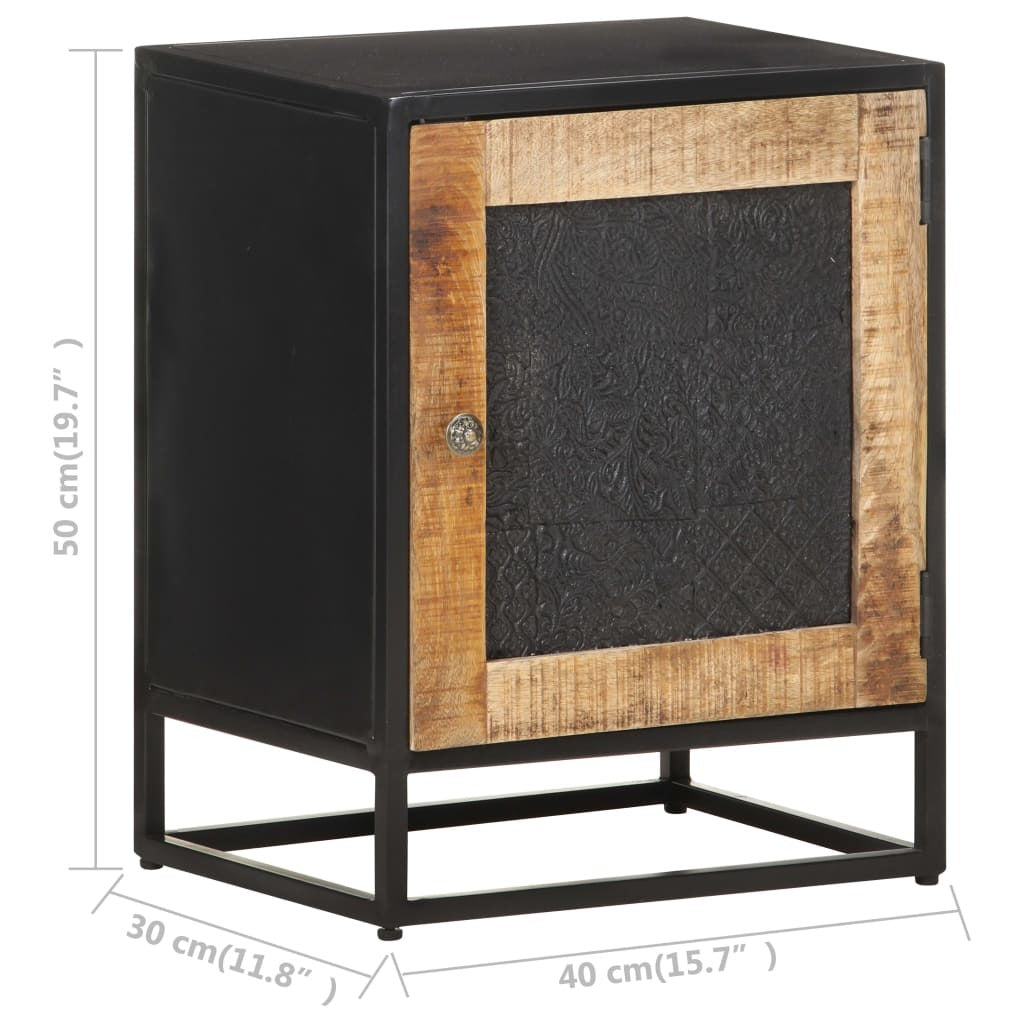 Bedside Cabinet 15.7"x11.8"x19.7" Rough Mango Wood