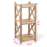 3-Tier Bamboo Shelf Square