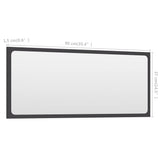 Bathroom Mirror Gray 35.4"x0.6"x14.6" Engineered Wood