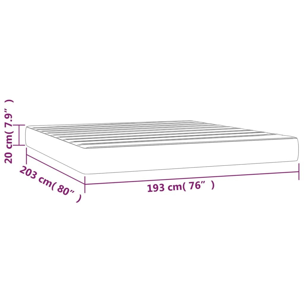 Pocket Spring Bed Mattress Black 76"x79.9"x7.9" King Faux Leather