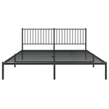 Metal Bed Frame with Headboard Black 72"x83.9"