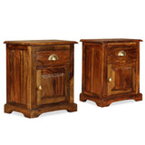 Bedside Cabinet 2 pcs 15.7"x11.8"x19.7" Solid Sheesham Wood