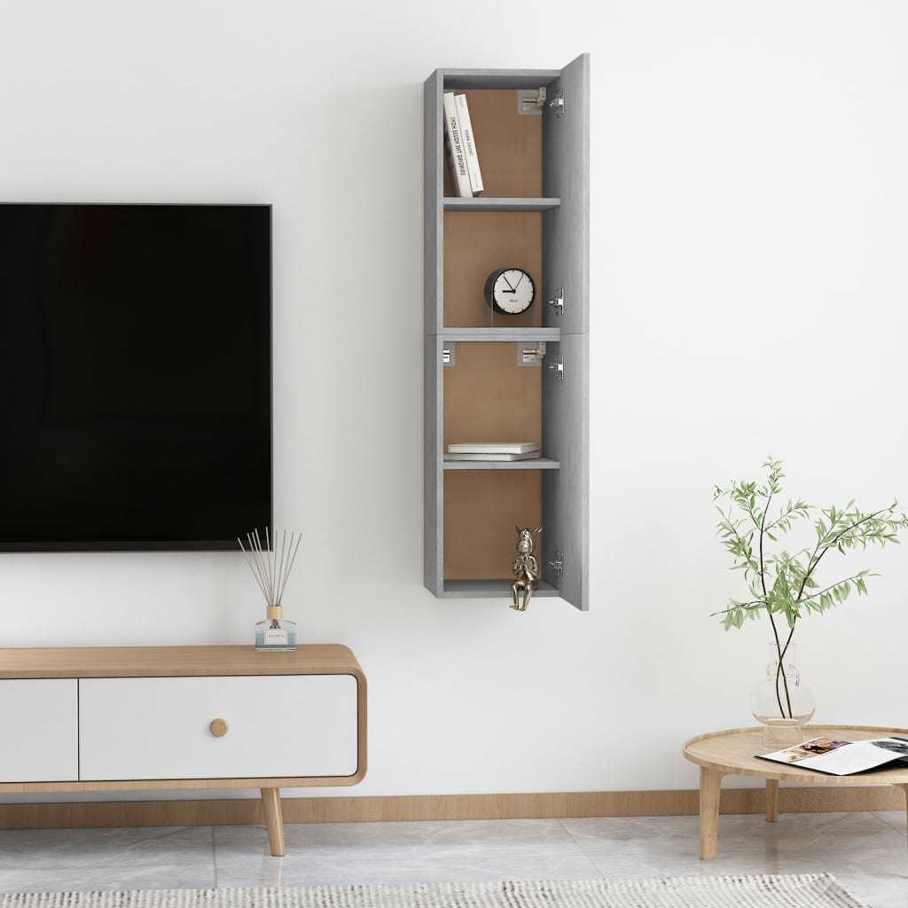 TV Cabinets 2 pcs Concrete Gray 12"x11.8"x23.6" Engineered Wood