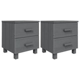 Bedside Cabinets 2 pcs Dark Gray 15.7"x13.8"x17.5" Solid Pinewood