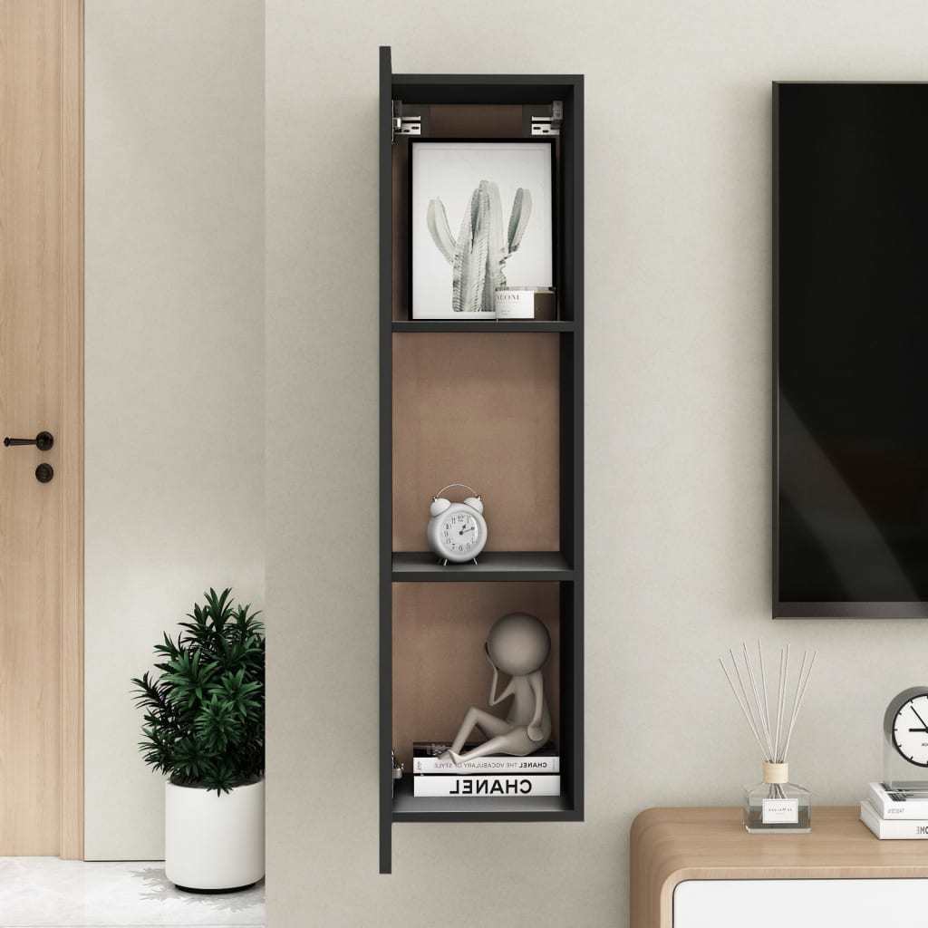 TV Cabinet Black 12"x11.8"x43.3" Engineered Wood