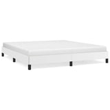 Bed Frame White 76"x79.9" King Faux Leather