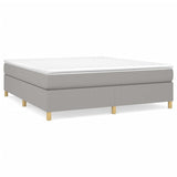 Box Spring Bed with Mattress Light Gray 72"x83.9" California King Fabric