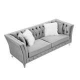 Solid Color Tufted Sofa for Living Room