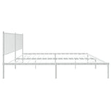 Metal Bed Frame with Headboard White 76"x79.9"