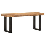 Bench 43.3" Solid Rough Mango Wood and Steel