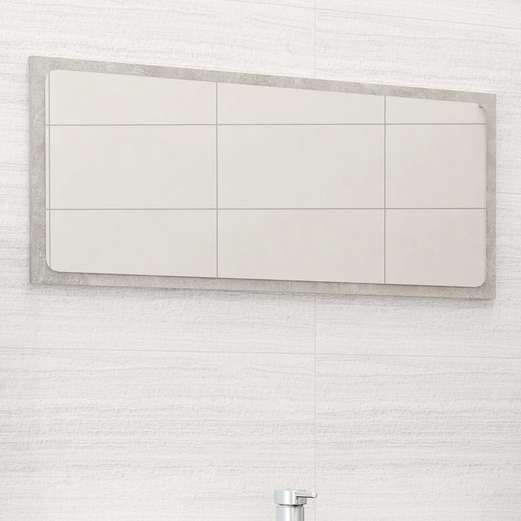 Bathroom Mirror Concrete Gray 31.5"x0.6"x14.6" Engineered Wood