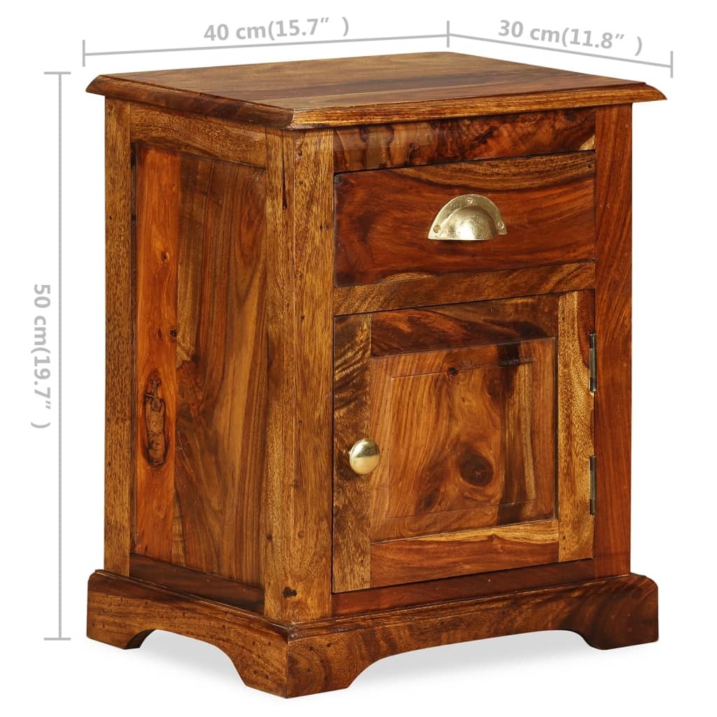 Bedside Cabinet 2 pcs 15.7"x11.8"x19.7" Solid Sheesham Wood