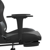 Gaming Chair with Footrest Black and Gray Faux Leather