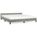 Bed Frame with Headboard Light Gray 76"x79.9" King Velvet