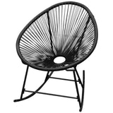 Outdoor Rocking Chair Black Poly Rattan