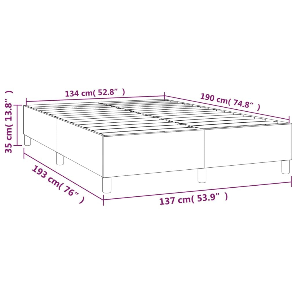 Box Spring Bed Frame White 53.9"x74.8" Full Faux Leather