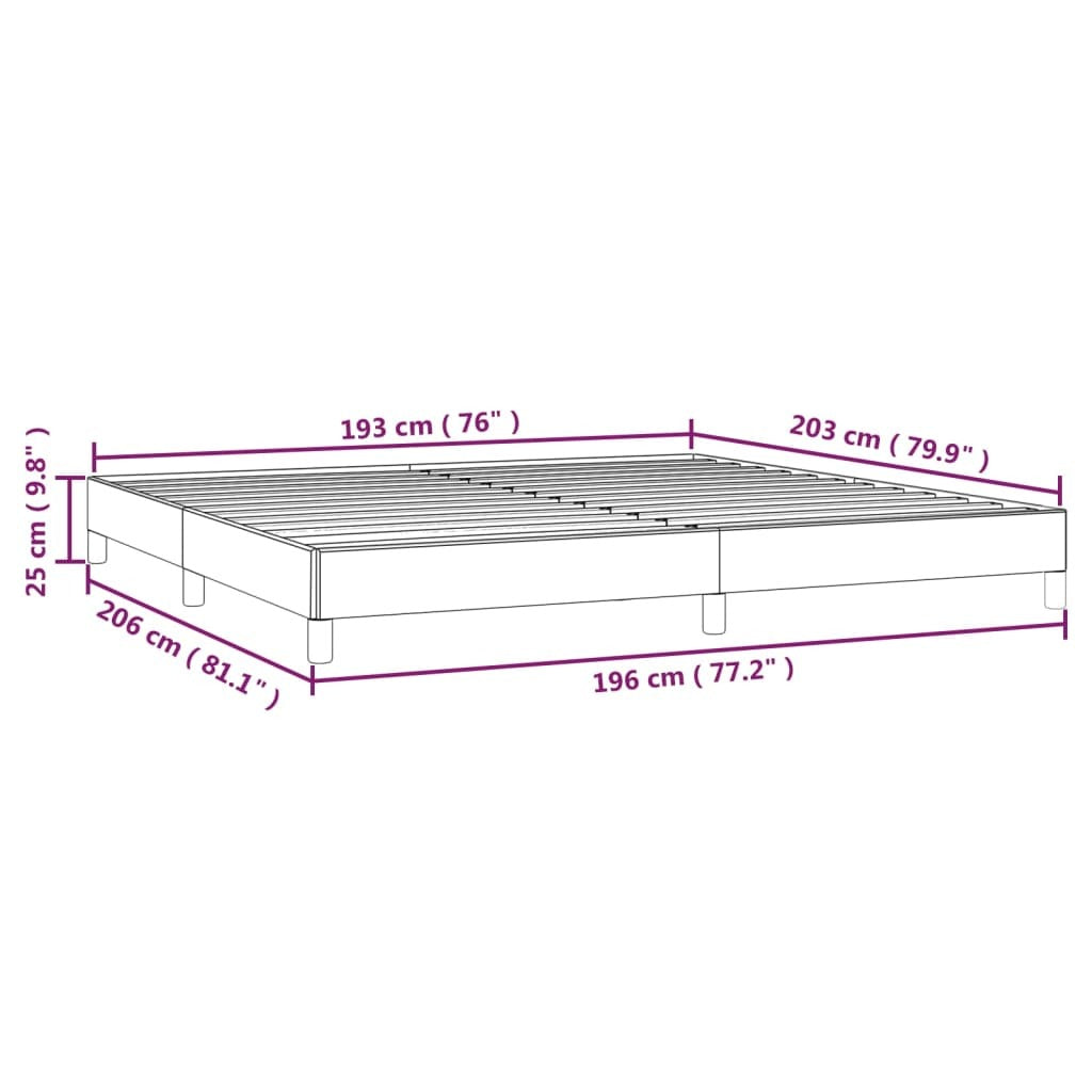 Bed Frame White 76"x79.9" King Faux Leather