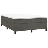 Box Spring Bed with Mattress Dark Gray 53.9"x74.8" Velvet