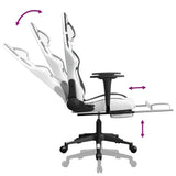 Gaming Chair with Footrest White and Black Faux Leather