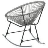 Outdoor Rocking Moon Chair Gray Poly Rattan