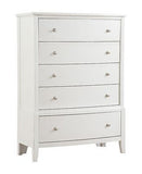 Transitional Style Antique White Finish 1pc Chest of 5x Drawers Birch Veneer