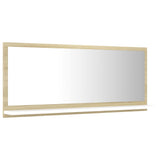 Bathroom Mirror White and Sonoma Oak 35.4"x4.1"x14.6" Engineered Wood