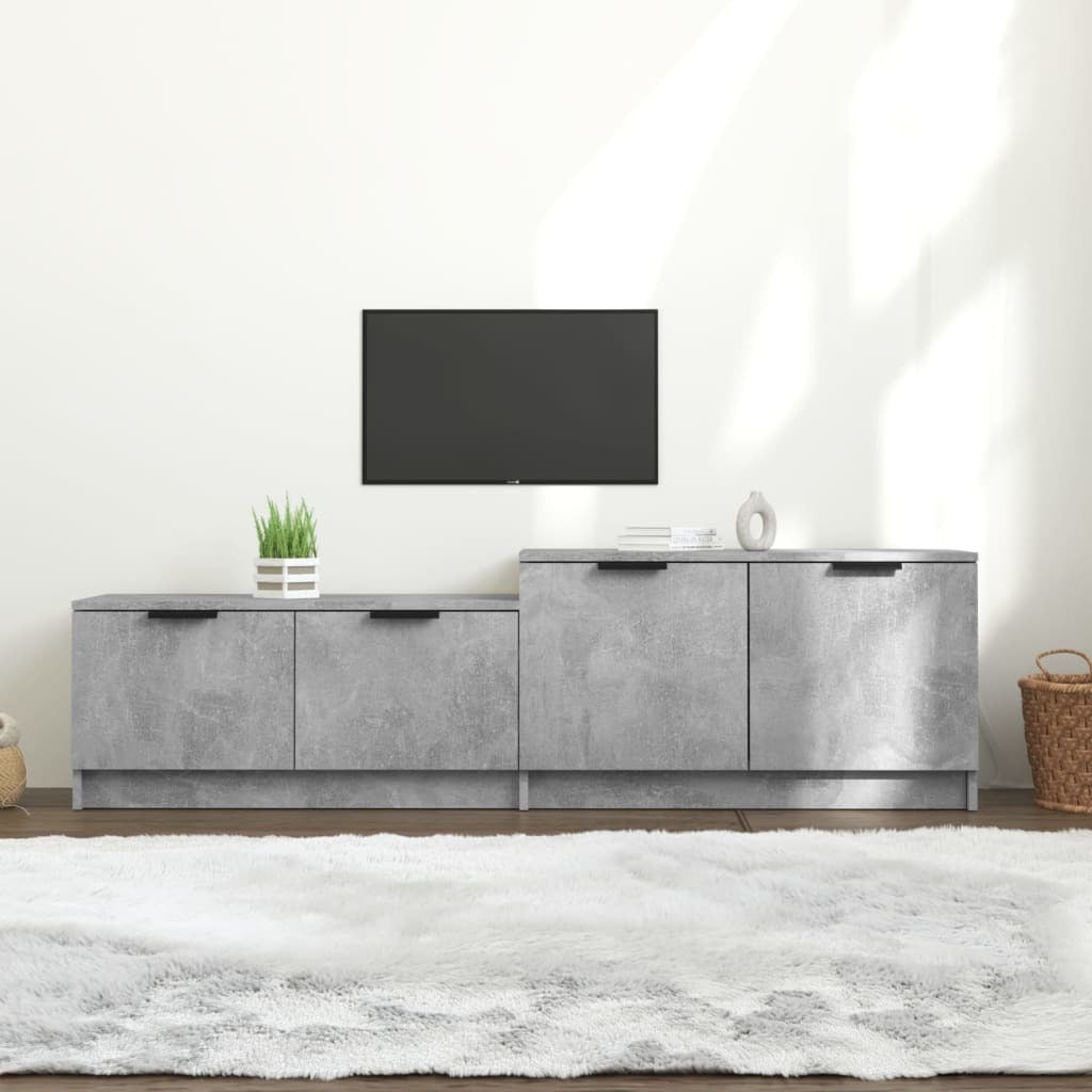 TV Cabinet Concrete Gray 62.4"x14.2"x17.7" Engineered Wood