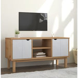 TV Cabinet OTTA Brown and White 44.7"x16.9"x22.4" Solid Wood Pine