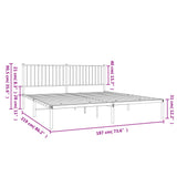 Metal Bed Frame with Headboard Black 72"x83.9"