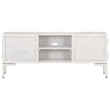 TV Cabinet White 45.3"x11.8"x18.1" Solid Mango Wood