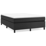 Box Spring Bed with Mattress Black 53.9"x74.8" Faux Leather