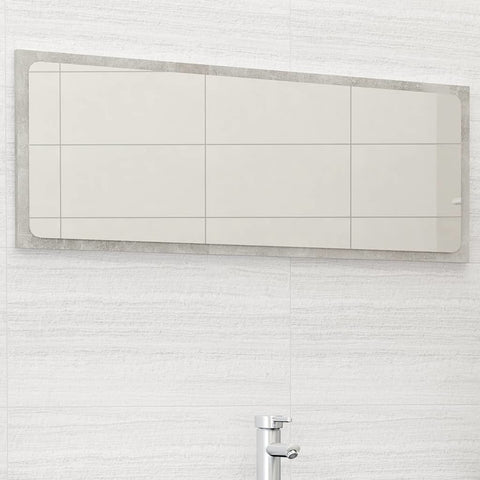 Bathroom Mirror Concrete Gray 39.4"x0.6"x14.6" Engineered Wood