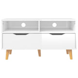 TV Cabinet High Gloss White 35.4"x15.7"x19.1" Engineered Wood