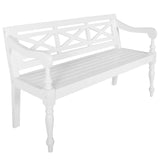 Batavia Bench 48.4" Solid Mahogany Wood White