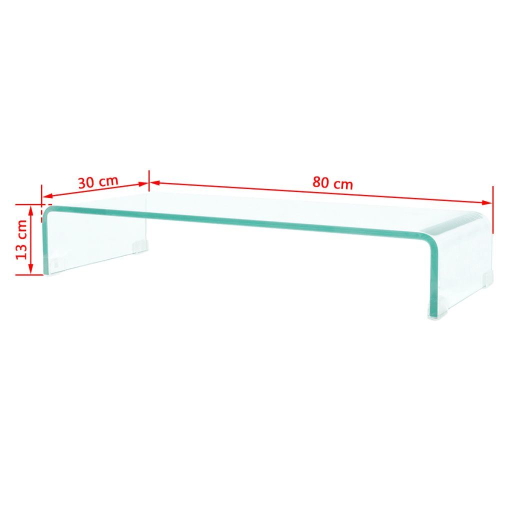 TV Stand / Monitor Riser Glass Clear 31.5"x11.8"x5.1"