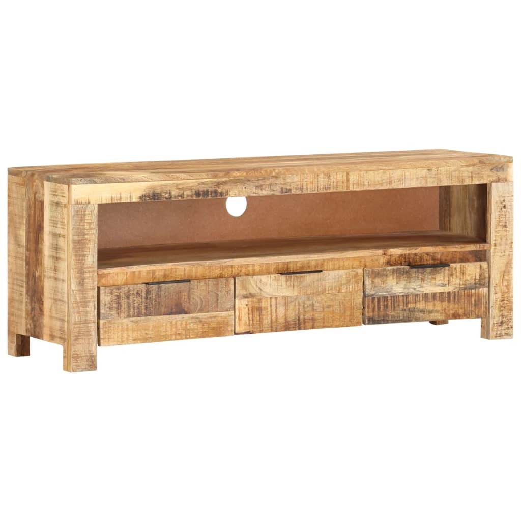 TV Cabinet 43.3"x11.8"x15.7" Rough Mango Wood