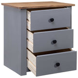 Bedside Cabinet Gray 18.1"x15.7"x22.4" Pinewood Panama Range