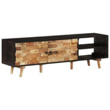 TV Cabinet 55.1"x11.8"x17.7" Rough Mango Wood and Solid Acacia Wood