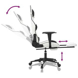 Gaming Chair with Footrest White and Black Faux Leather