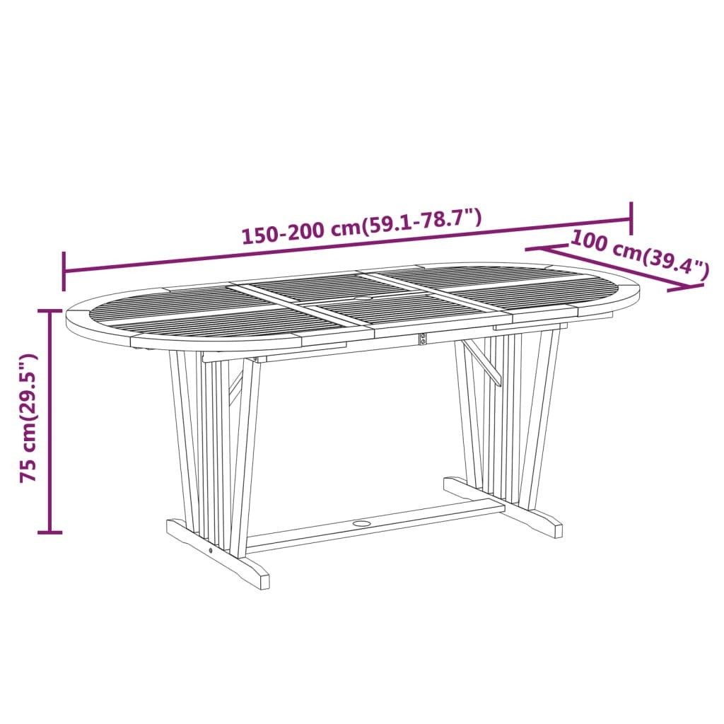 Patio Table 78.7"x39.4"x29.5" Solid Wood Eucalyptus