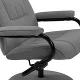 Swivel Recliner with Ottoman Light Gray Fabric