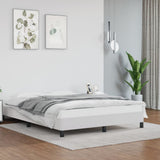 Bed Frame White 59.8"x79.9" Queen Faux Leather