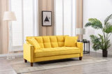 Hot Selling Solid Color Easy Assemble Loveseat 2 Seater Furniture Breathable Linen Sofa Chair