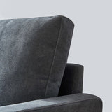 Modern fabric sofa L shape;  3 seater with ottoman-104"-Dark gray