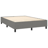 Box Spring Bed Frame Dark Gray 59.8"x79.9" Queen Fabric